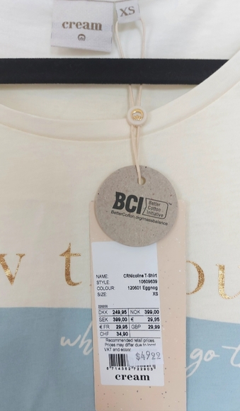 Cream T-Shirt 100% cotton - Picture 3 of 4